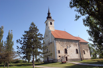 Fototapeta na wymiar Parish Church of Saint Martha in Sisinec, Croatia on August 23, 2011.