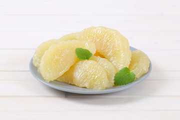peeled pomelo segments