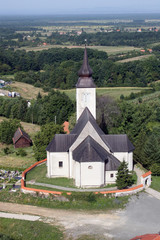 Fototapeta na wymiar Parish Church of Saint Martin in Pisarovinska Jamnica, Croatia.