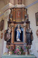 Immaculate heart of Mary altar in Parish Church of Saint Martin in Martinska Ves, Croatia on June...