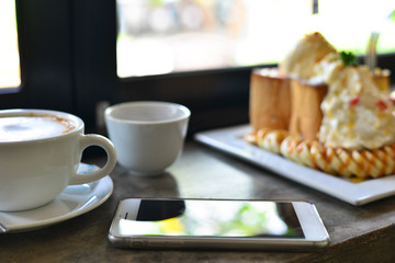 Cake in coffee shop