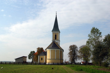 Fototapeta na wymiar Parish Church of Saint Joseph in Sisljavic, Croatia on July 10, 2007.