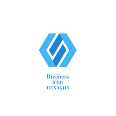 Business icon Hexagon, flat gray polygonal hexagon, geometric design concept