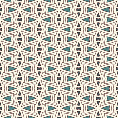 Outline seamless pattern with abstract ornament. Ethnic motif. Repeated geometric figures wallpaper. Modern surface