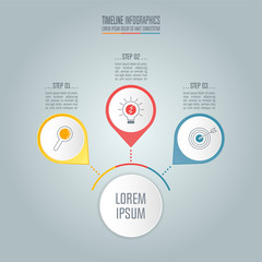 Timeline business concept with 3 options.
