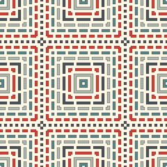 Naklejka na ściany i meble Dashed lines abstract background. Seamless pattern with geometric motif. Simple symmetric ornament.