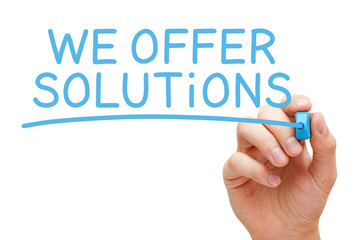 We Offer Solutions Blue Marker