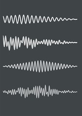 Zig-zag wavy lines as a sound track or cardiogram. Vector illustration. Equalizer audio player icon