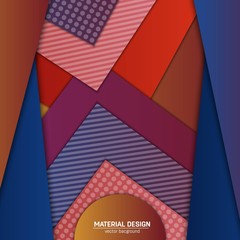 Naklejka premium Vector material design background. Abstract creative concept layout template. For web and mobile app, paper art illustration, style blank, poster, booklet. Motion wallpaper element. Flat ui.