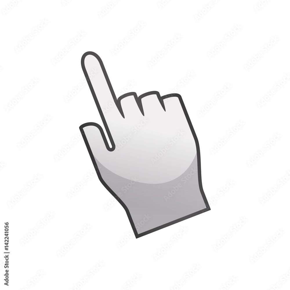 Poster hand click cursor vector illustration graphic design