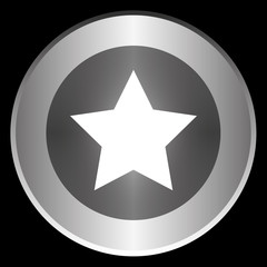 Star icon on a circle isolated on a black background