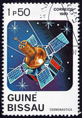 Postage stamp Guinea-Bissau 1983 Telecommunications Satellite
