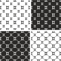 Zodiac Sign Gemini Freehand Big & Small Seamless Pattern Set