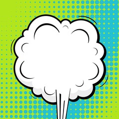 Abstract creative concept vector comic pop art style blank, layout template with clouds beams and isolated dots background. For sale banner, empty speech bubble set, illustration halftone book design.