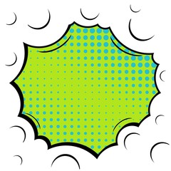 Abstract creative concept vector comic pop art style blank, layout template with clouds beams and isolated dots background. For sale banner, empty speech bubble set, illustration halftone book design.