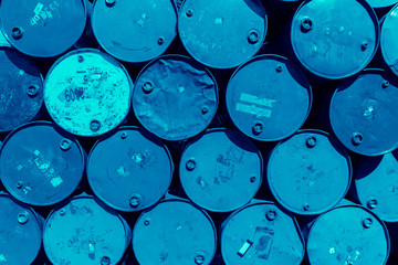 Steel barrel tank or oil fuel toxic chemical barrels old Rusty Danger feeling color tone.