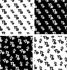 Zodiac Sign Capricorn Big & Small Aligned & Random Seamless Pattern Set