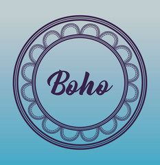 boho style desing over blue background. vector illustration