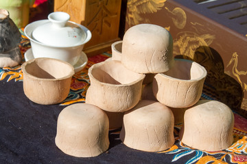 Set of tea spoons made of wood.