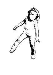 Obraz premium Silhouette girl drops vector