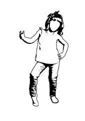 Silhouette girl is calling to play vector