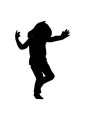 Fototapeta na wymiar Silhouette girl jumping vector black