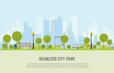 City park seamless background - obrazy, fototapety, plakaty