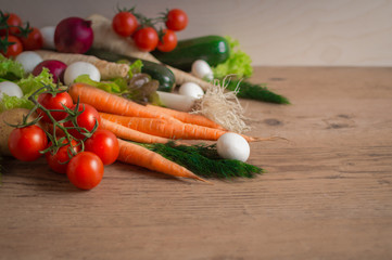 Healthy food. Juicy fresh vegetables. Dietary meals for the whole family.