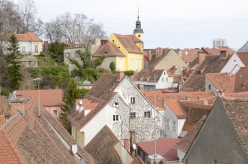 Tower and roofs  in Graz, Austria