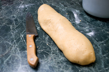 Creating and kneading the dough for gingerbread