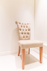 classical style old cream wooden chair