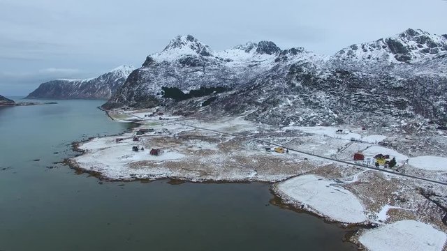 Aerial view of the Norwegian winter landscape