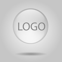 White, transparent circle. Abstract ball on white background. Vector illustration as logo