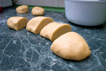 Creating and kneading the dough for gingerbread