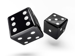Casino dice  isolated on white, 3d rendering
