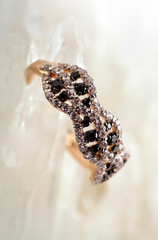 Elegant jewelry ring with brilliants