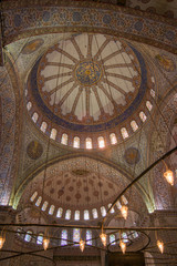 Fototapeta na wymiar blue mosque ceiling
