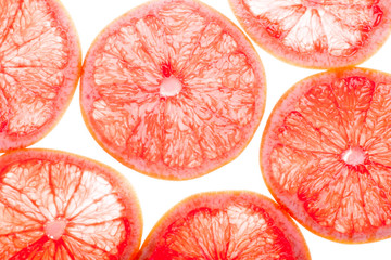 Slices of grapefruit