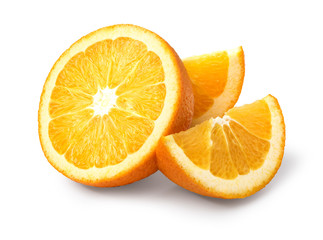 slice of orange fruit isolated