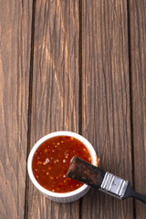 Barbecue sauce with basting brush