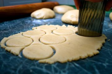 Creating and kneading the dough for gingerbread