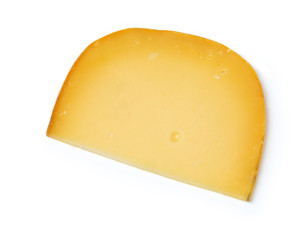r cheese on top on a white isolated