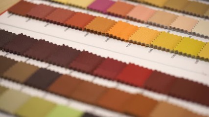 Samples of colored natural leather