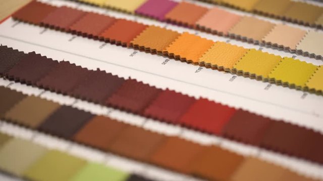 Samples of colored natural leather