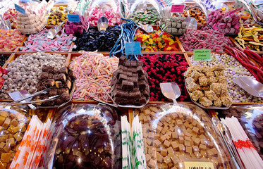 Candy , street market.