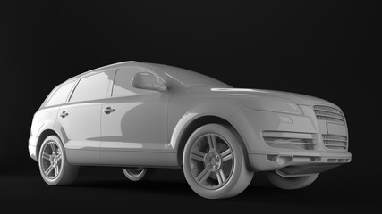 3d rendering of a mesh car white