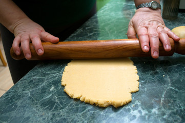 Creating and kneading the dough for gingerbread
