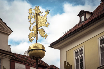 Double-tailed lion the national emblem of the Czech Republic