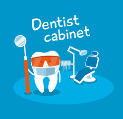 Dentist cabinet. Healthy teeth