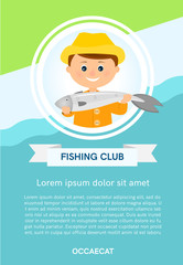 Poster with fisherman and fish.